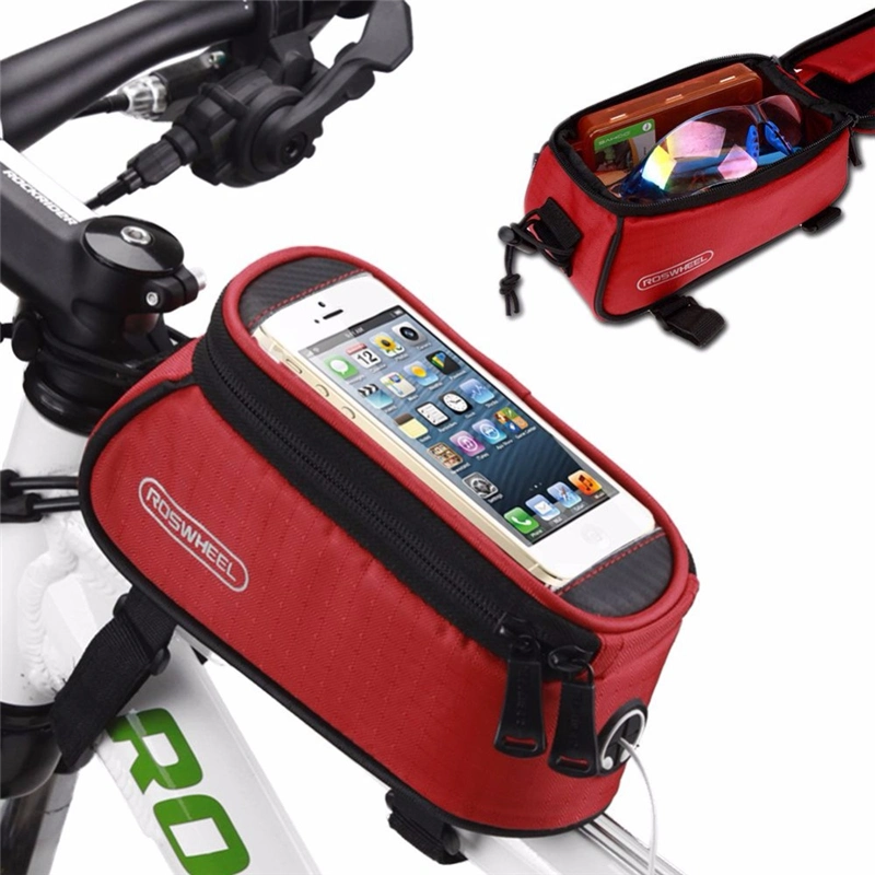 Cycling Handlebar Bag Frame Front Top Tube Bag PU Material Waterproof Touch Screen Protector MTB Moutain Road Bike Bicycle Bag